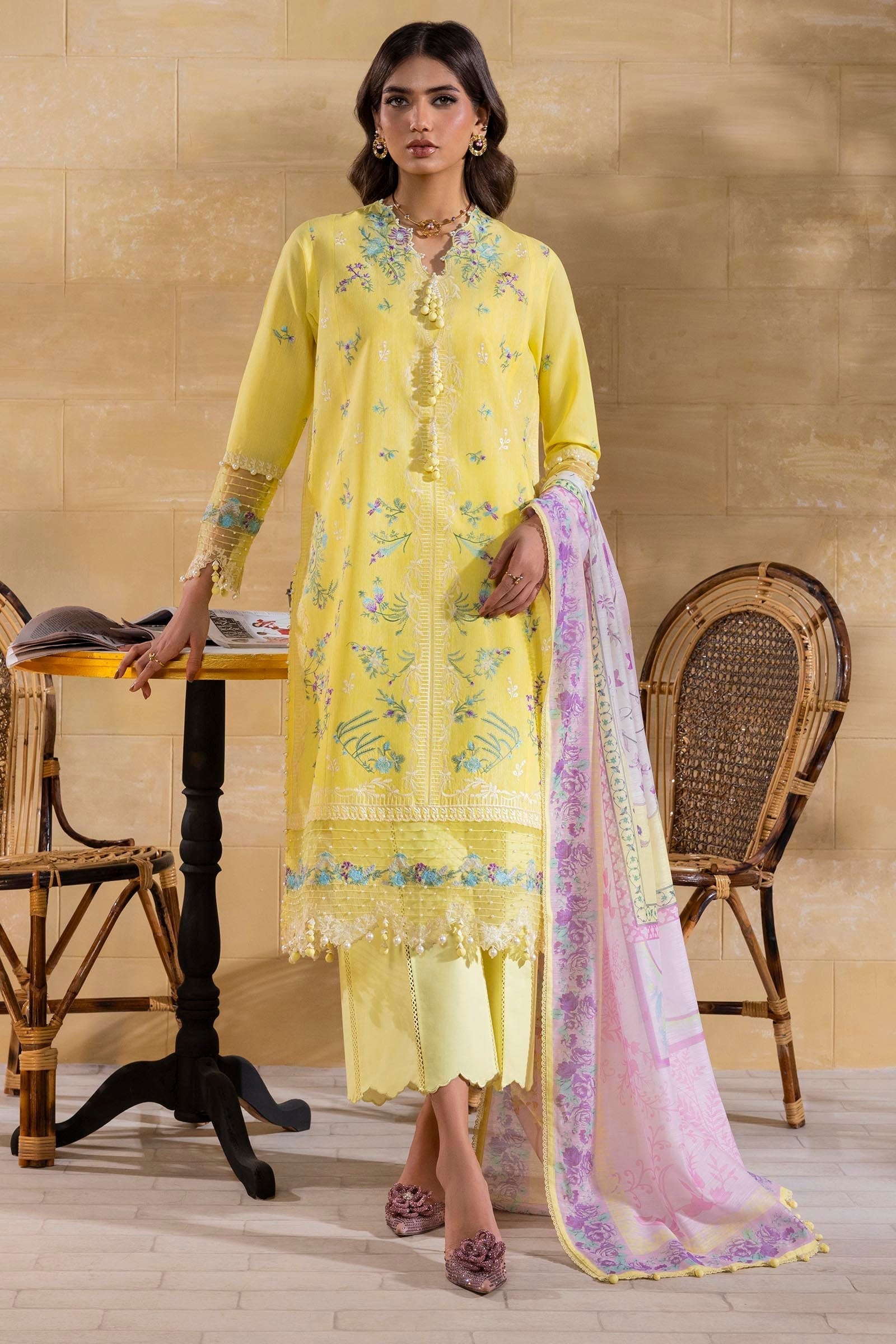 Sana Safinaz | Muzlin Spring 25 | M251-011B-3CV - Riwayat-e-Khas