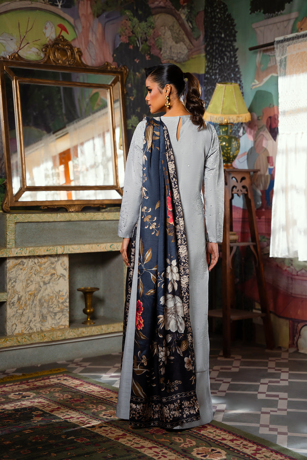 Saira Rizwan | Dahini Silk Pret | SWAN - SRLP04-25 - Riwayat-e-Khas