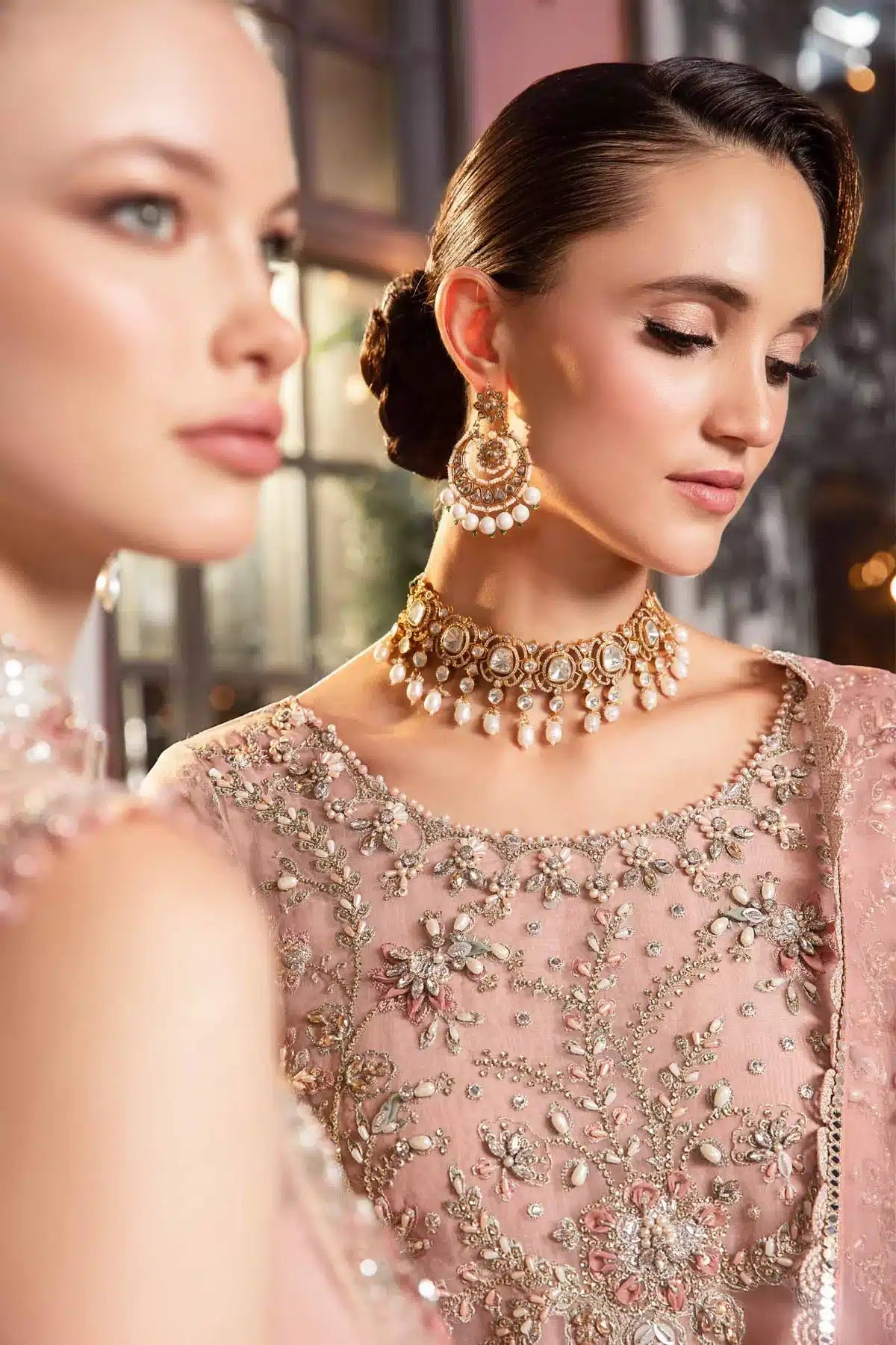 Maria B | Mbroidered Wedding Edition 23 | Pastel Pink BD-2706 - House Of Anaya