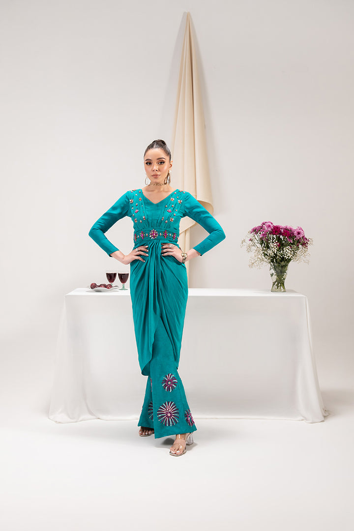 Maria Osama Khan | Tiffany Formals | Aquamarine - House Of Anaya