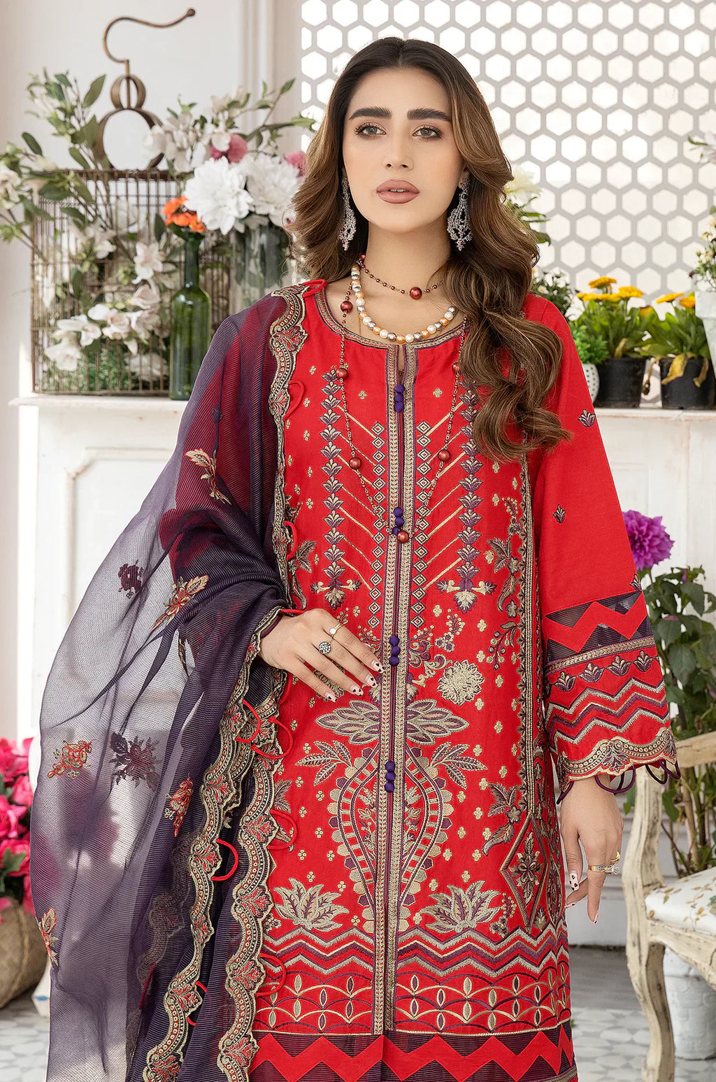 Mohagni | Muntazir Luxury Lawn 24 | AM-10 - Riwayat-e-Khas