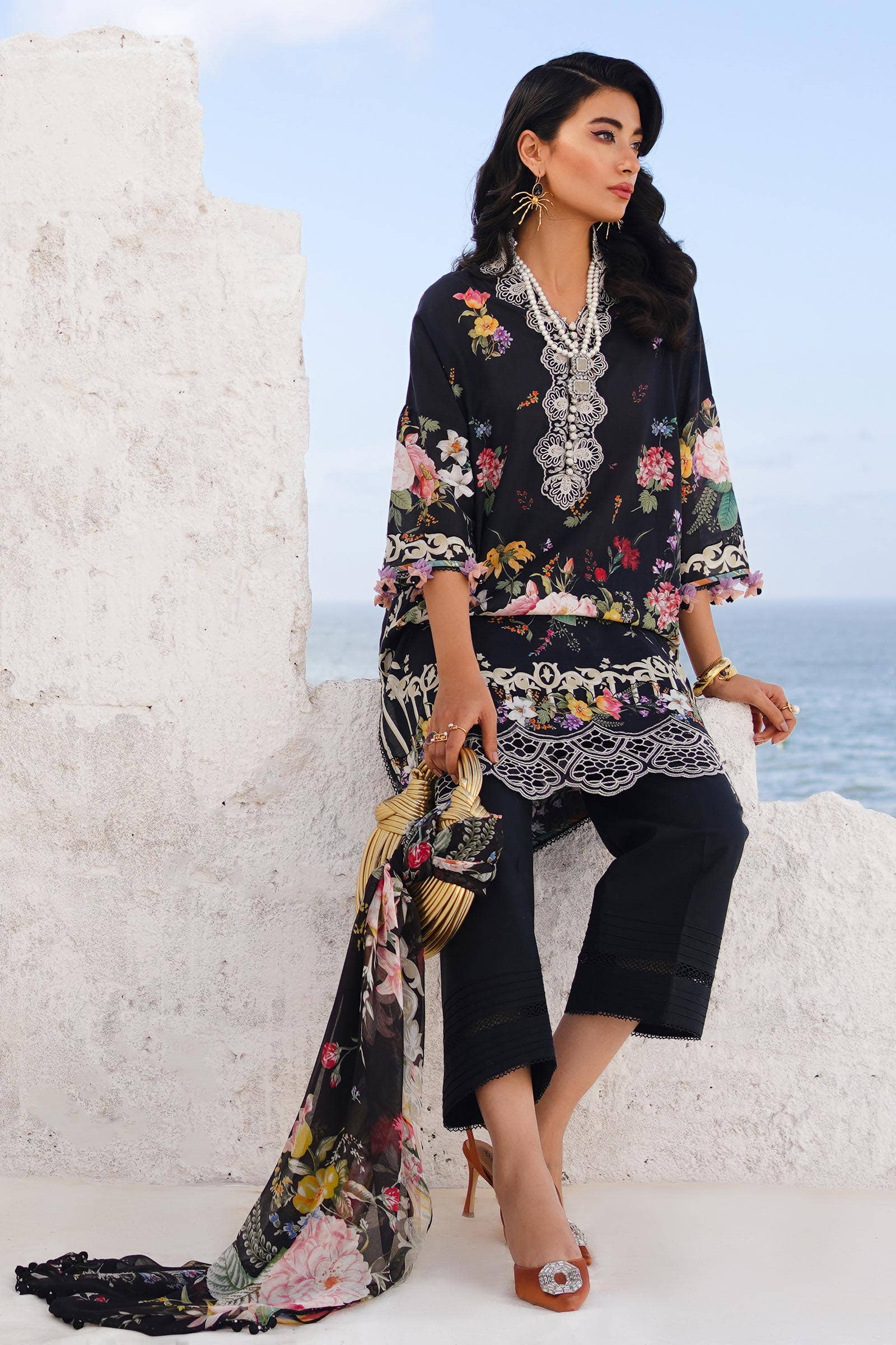 Sana Safinaz | Muzlin Spring 24 | M241-012B-CI - House Of Anaya