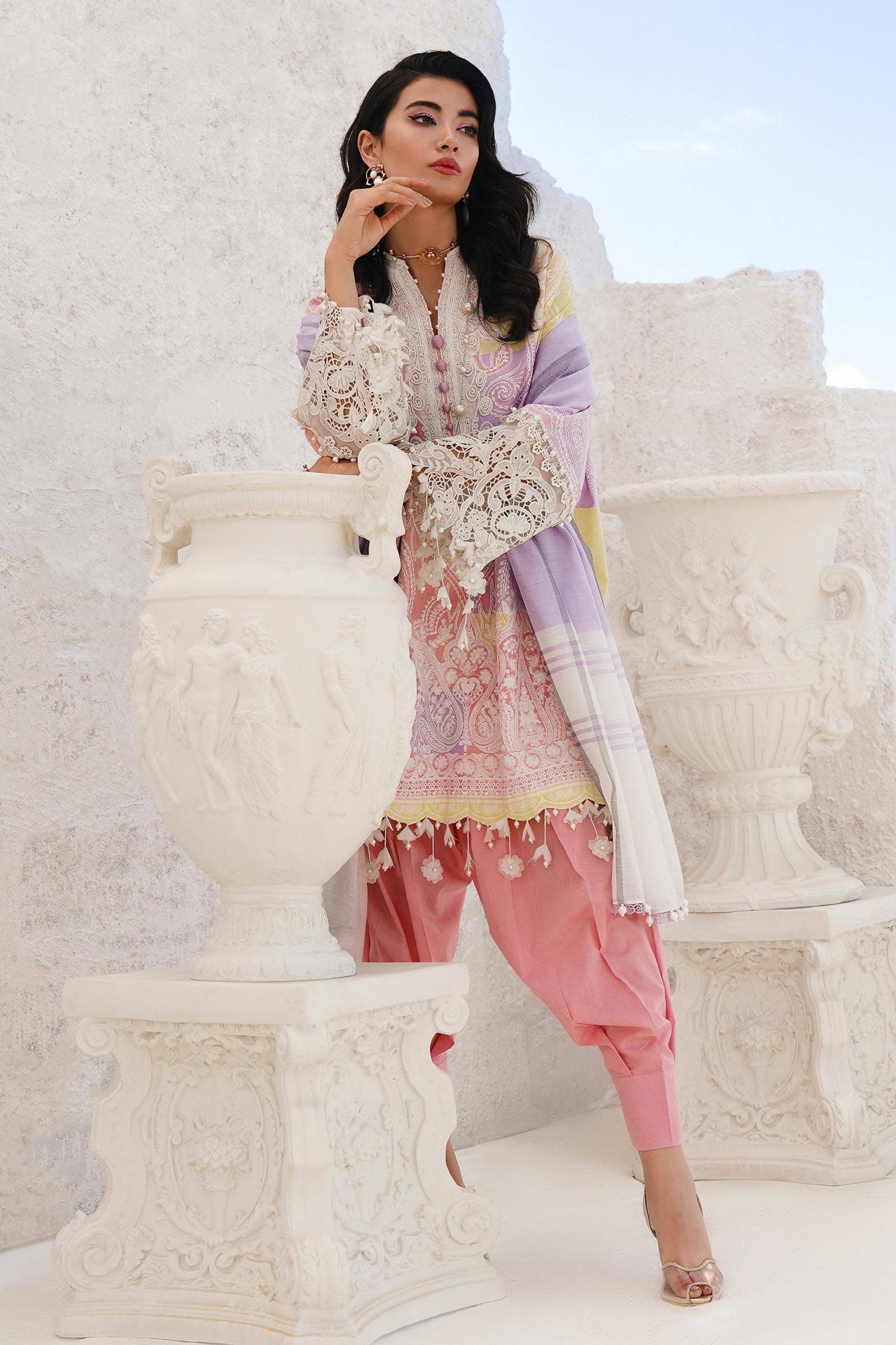 Sana Safinaz | Muzlin Spring 24 | M241-015A-DG - House Of Anaya