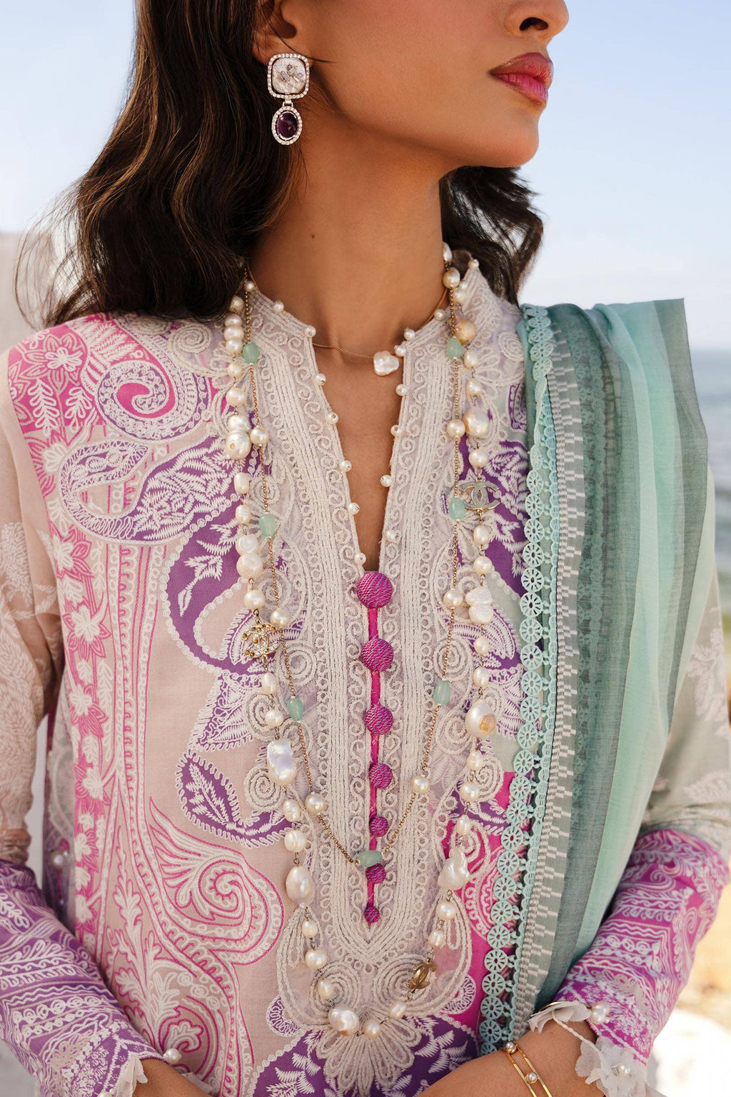 Sana Safinaz | Muzlin Spring 24 | M241-015B-DG - House Of Anaya