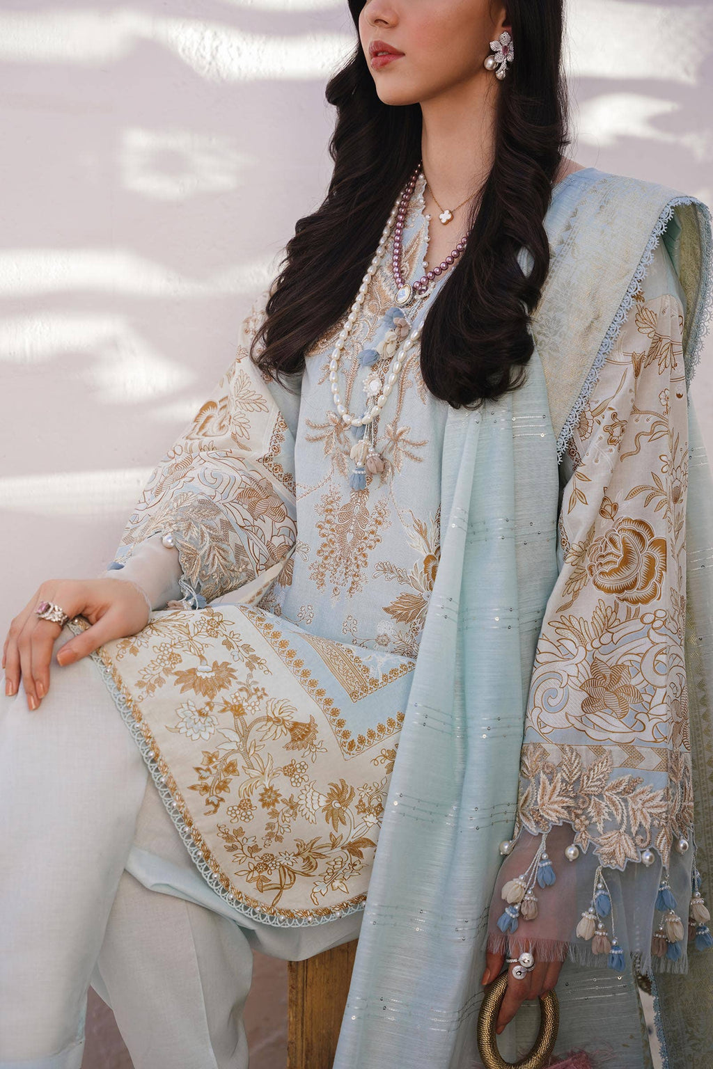 Sana Safinaz | Muzlin Spring 24 | M241-018B-CM - House Of Anaya