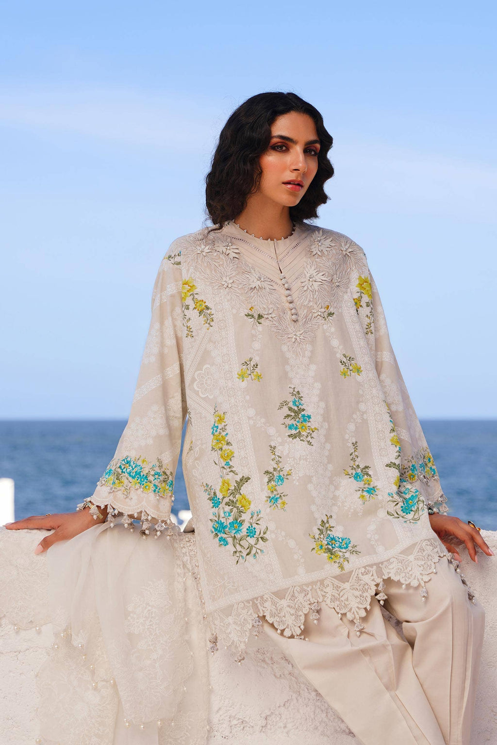 Sana Safinaz | Muzlin Spring 24 | M241-020A-CW - House Of Anaya