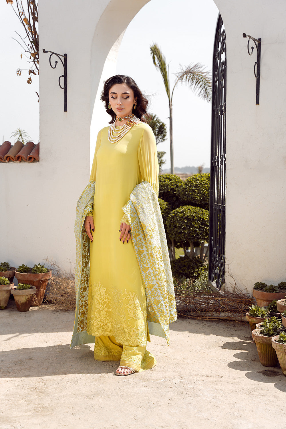 Nilofer Shahid | Verve Summer 24 | Evara (3pc)  Verve SS 24 - Riwayat-e-Khas