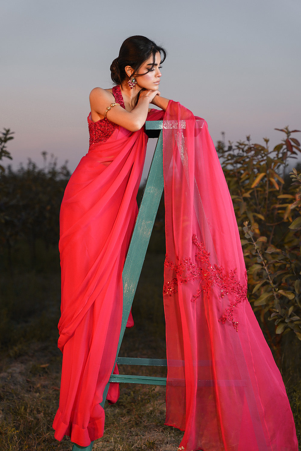 Nilofer Shahid | Verve Summer 24 | Radiant Rebel (Saree) - Riwayat-e-Khas