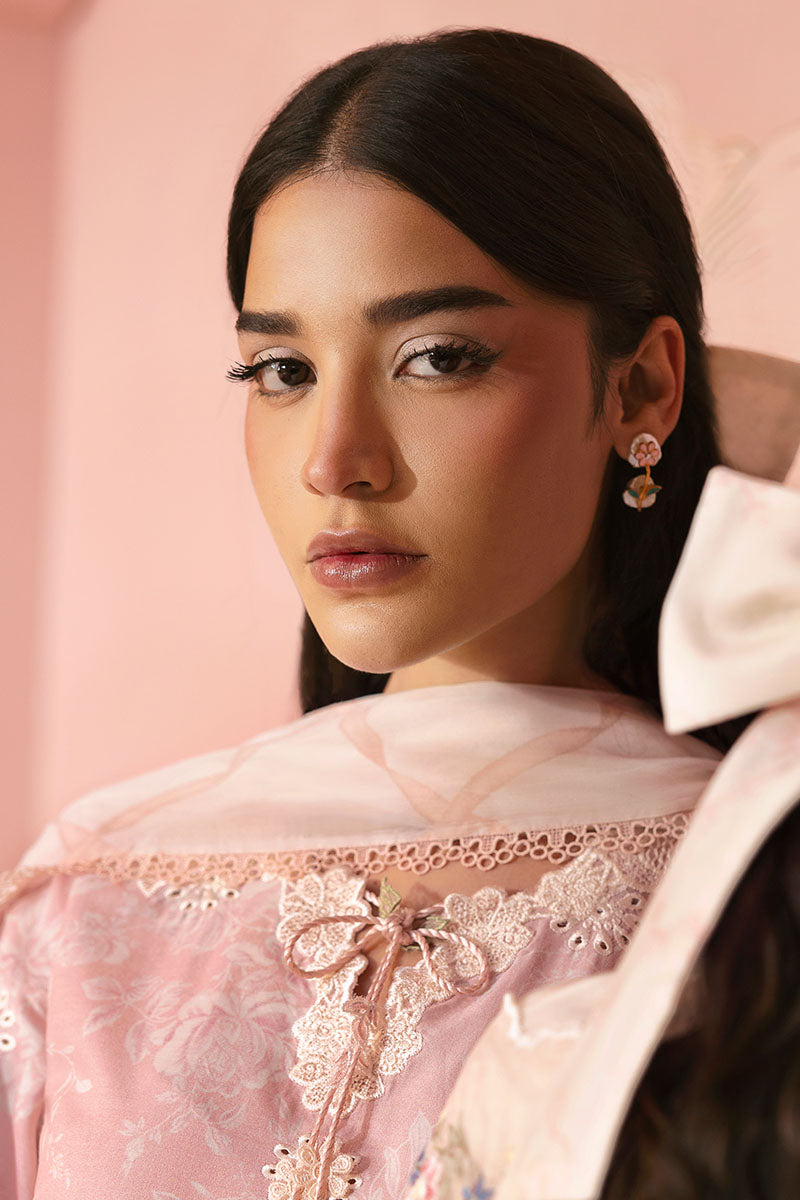 Cross Stitch | Premium Lawn 25 | FLORAL TIE - House Of Anaya