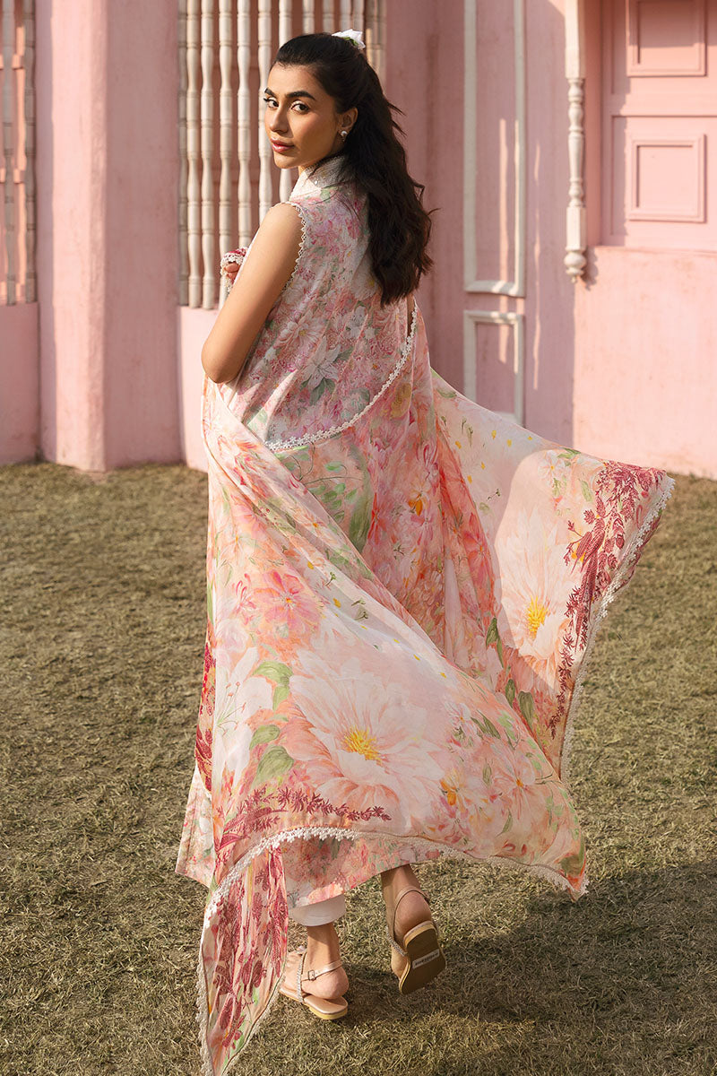Cross Stitch | Premium Lawn 25 | ALMOND PINK - House Of Anaya