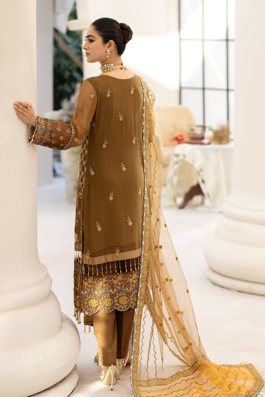 Raeesa Premium | Dehleez Formals | DL-1014 Imperial Brew - House Of Anaya