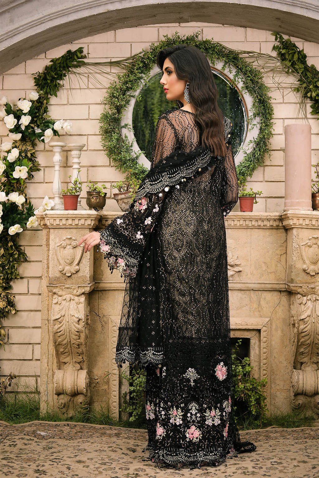 Raeesa Premium | Wajadan Wedding Formals | WD-3 Metal Black - House Of Anaya