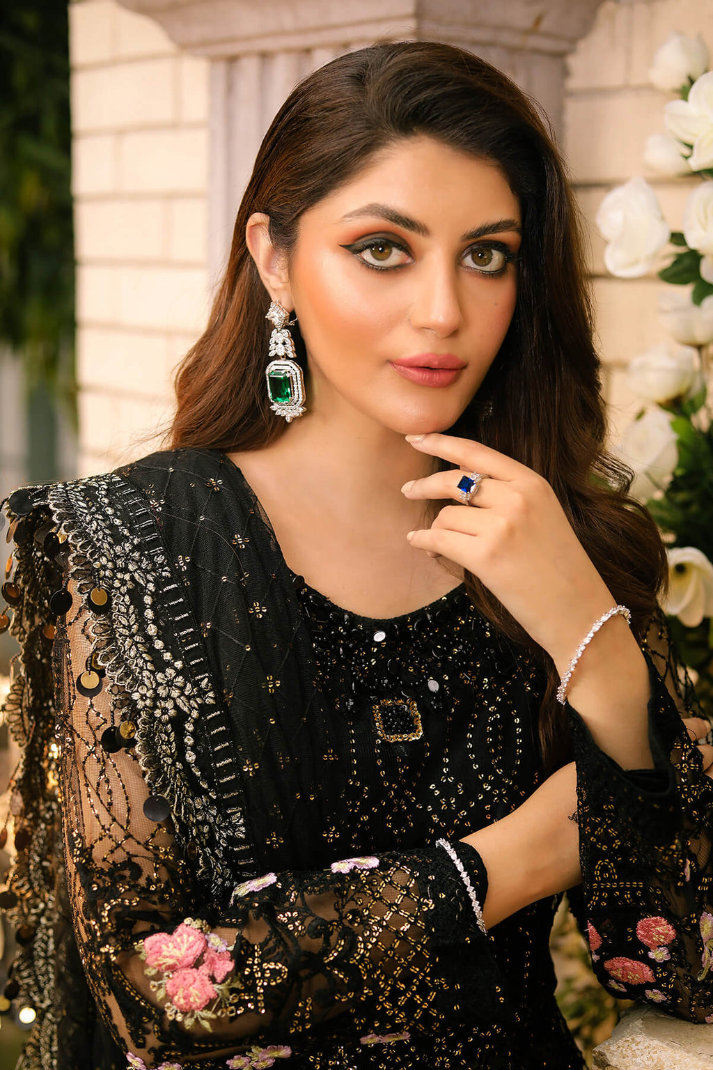 Raeesa Premium | Wajadan Wedding Formals | WD-3 Metal Black - House Of Anaya