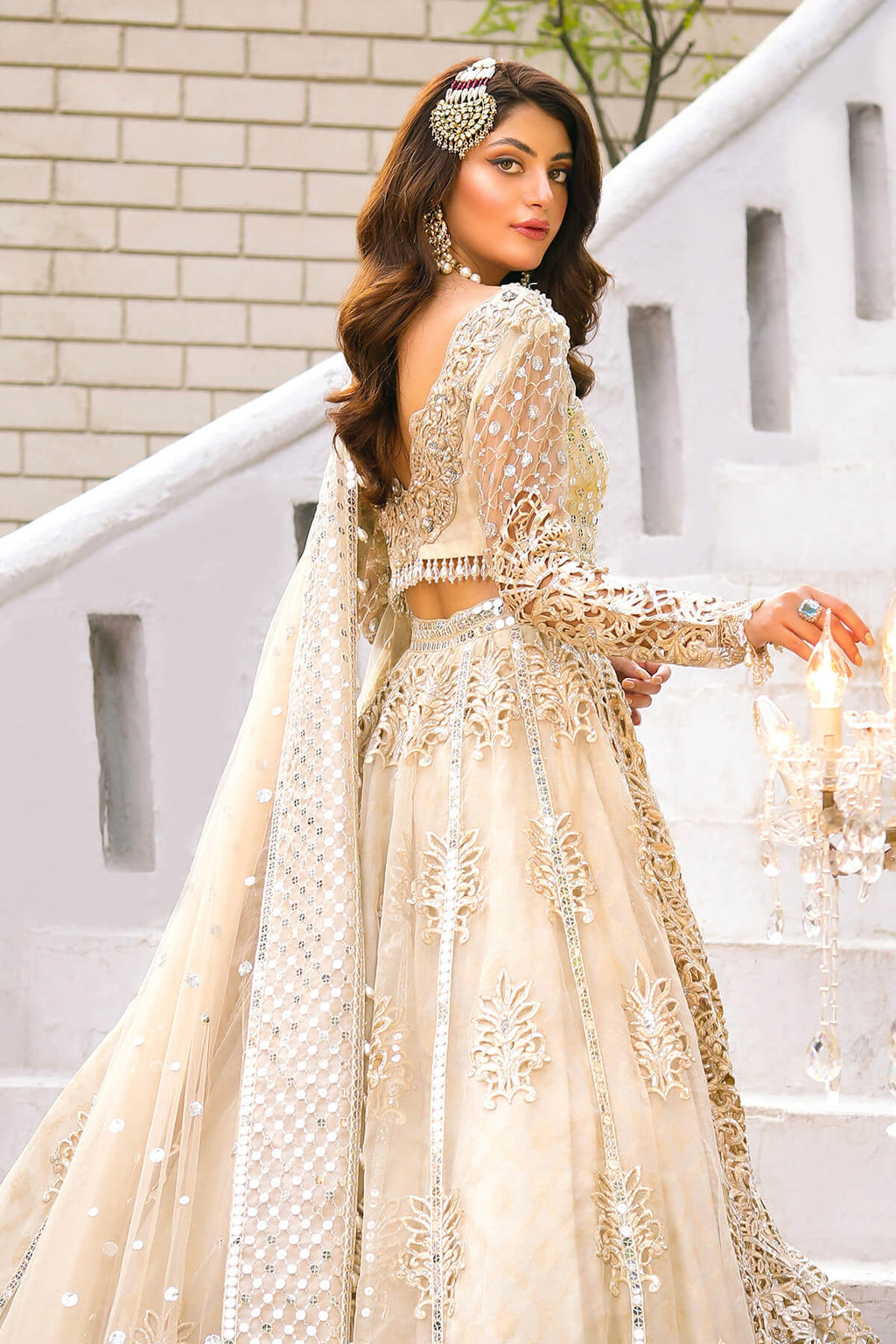 Raeesa Premium | Wajadan Wedding Formals |  WD-1 Pearl White