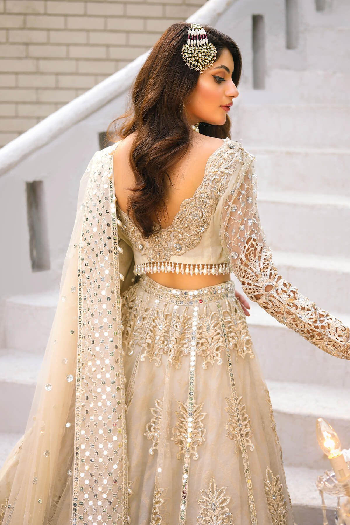 Raeesa Premium | Wajadan Wedding Formals |  WD-1 Pearl White