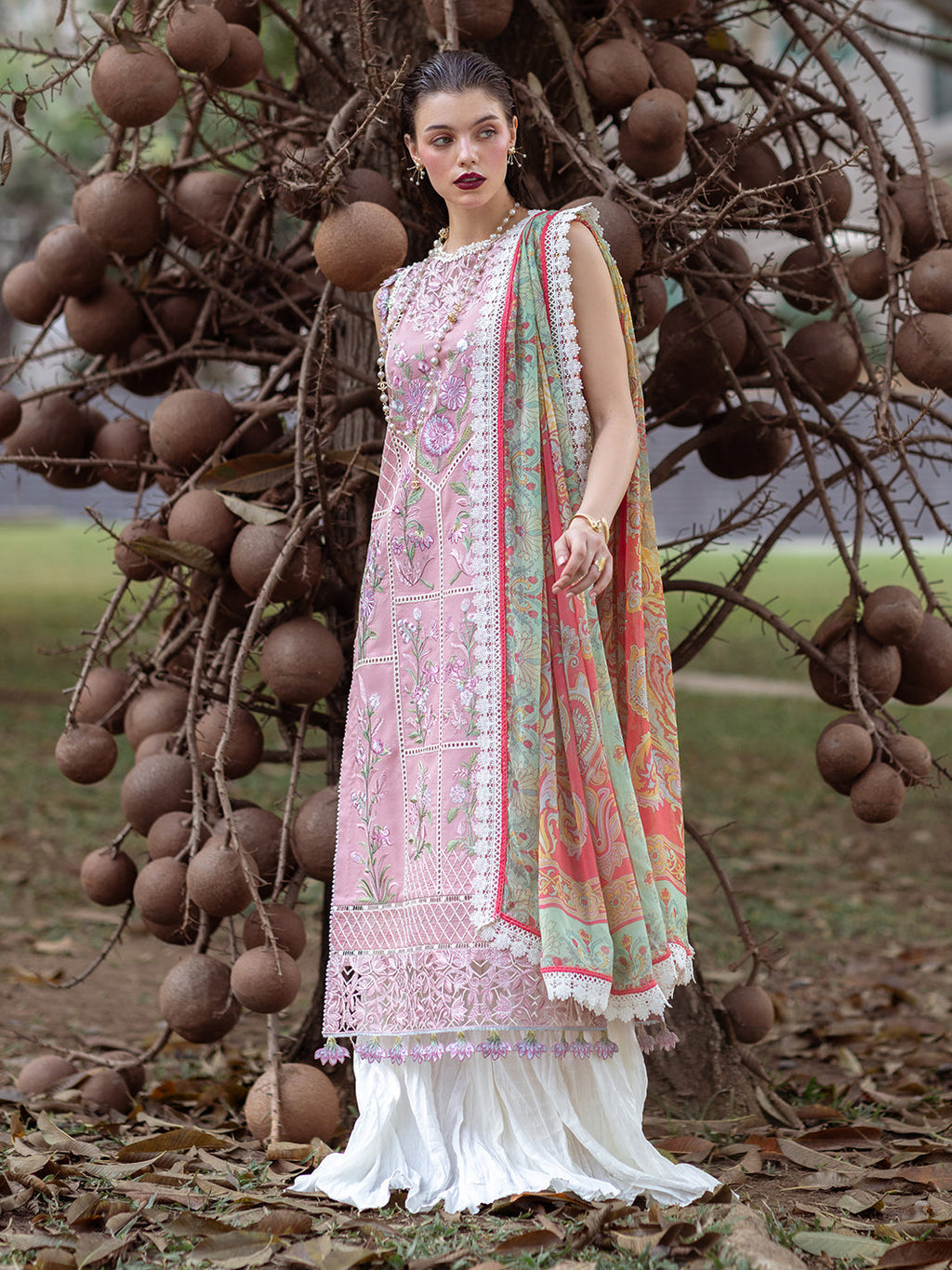 Roheenaz | Dahlia Embroidered Lawn 24 | Peony - Riwayat-e-Khas