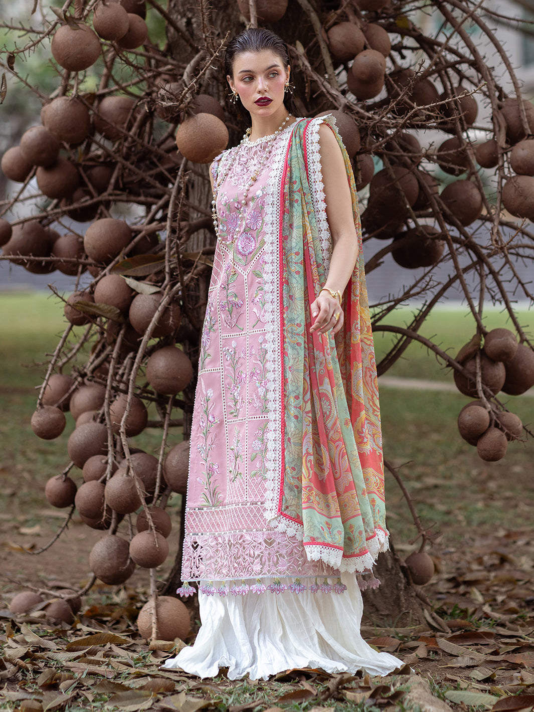 Roheenaz | Dahlia Embroidered Lawn 24 | Peony - Riwayat-e-Khas