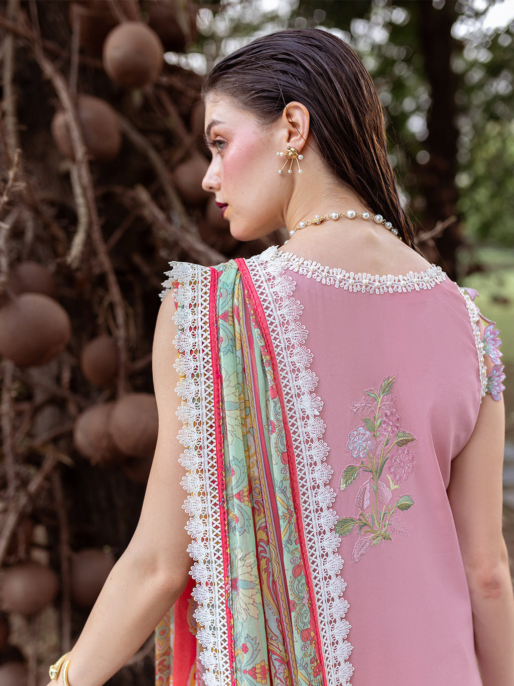 Roheenaz | Dahlia Embroidered Lawn 24 | Peony - Riwayat-e-Khas