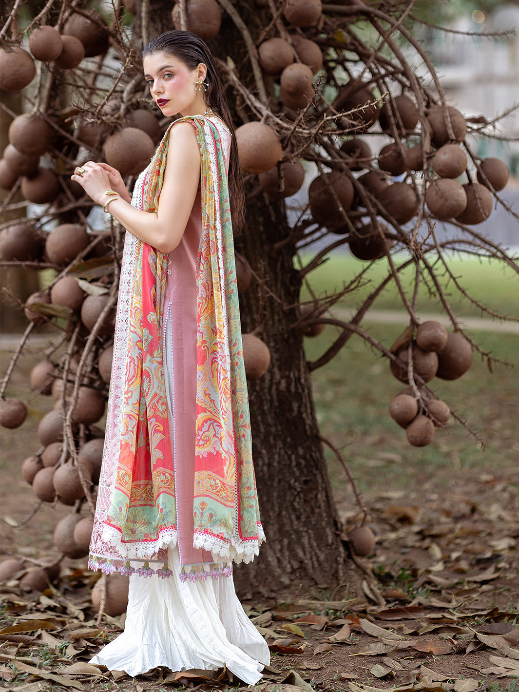 Roheenaz | Dahlia Embroidered Lawn 24 | Peony - Riwayat-e-Khas