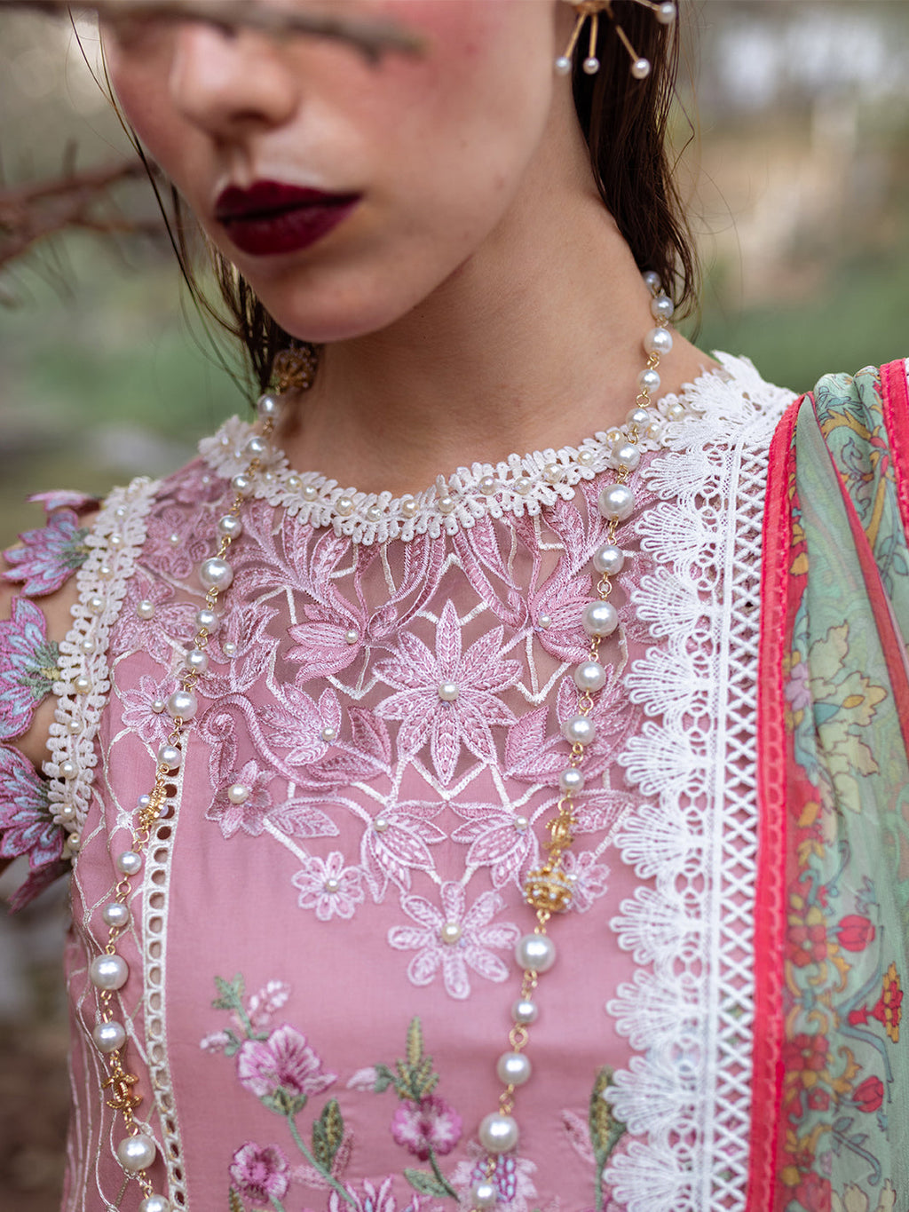Roheenaz | Dahlia Embroidered Lawn 24 | Peony - Riwayat-e-Khas