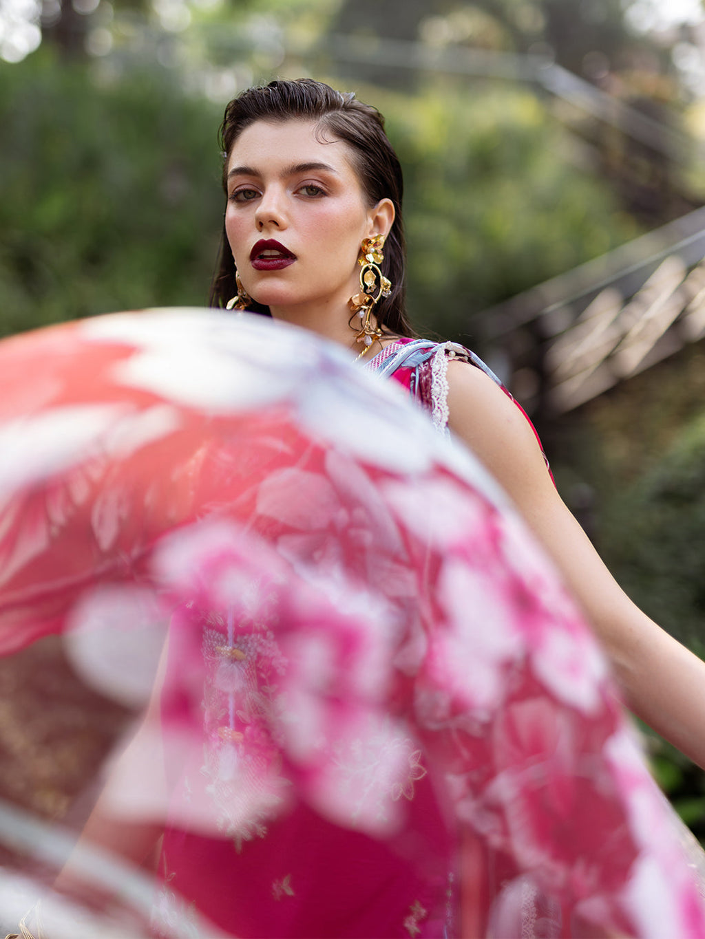 Roheenaz | Dahlia Embroidered Lawn 24 | Camellia - Riwayat-e-Khas