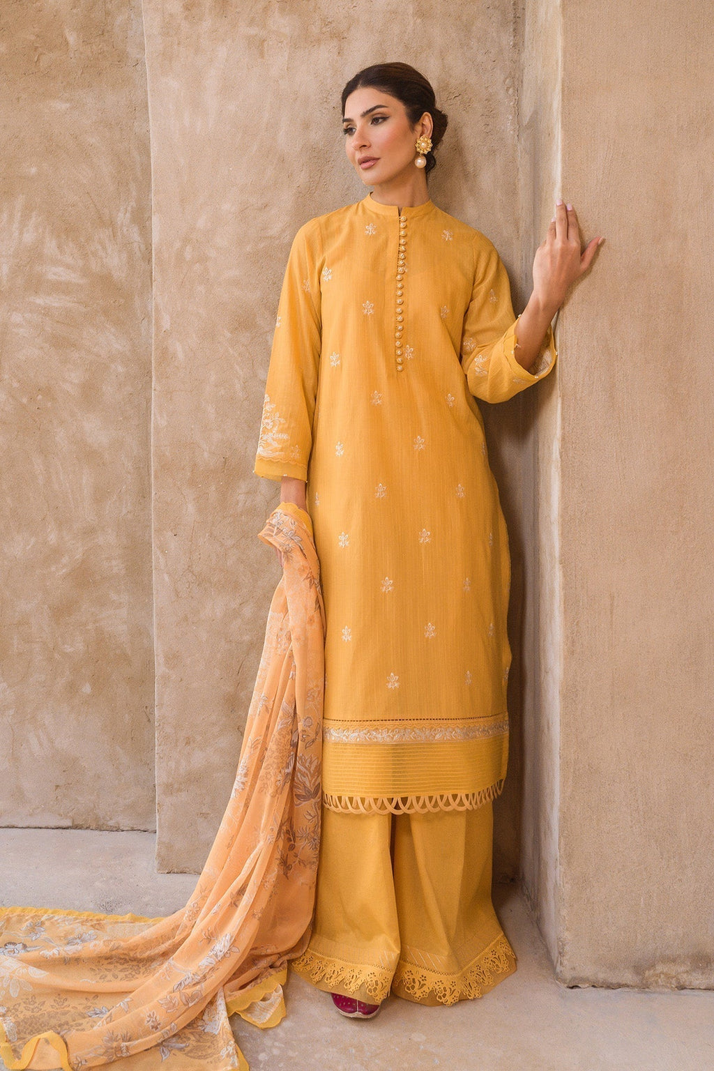Sahar | Mirage Spring Luxury 24 | Slub Lawn 3 Piece (Embroidered) - Riwayat-e-Khas