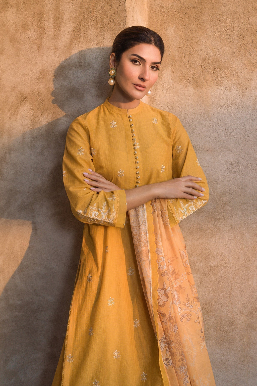 Sahar | Mirage Spring Luxury 24 | Slub Lawn 3 Piece (Embroidered) - Riwayat-e-Khas