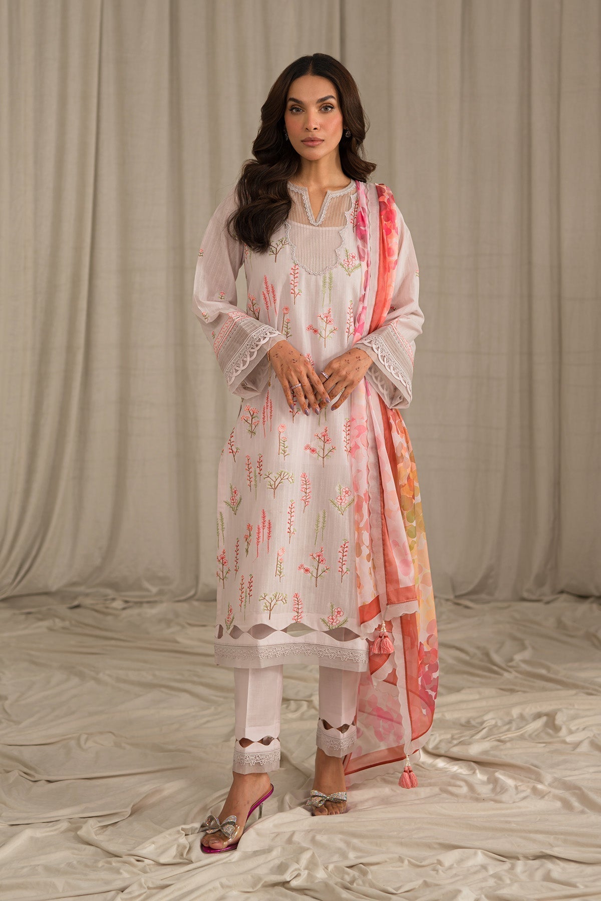 Sahar | Mirage Spring Luxury 24 | Textured Lawn 3 Piece (Embroidered) - Riwayat-e-Khas