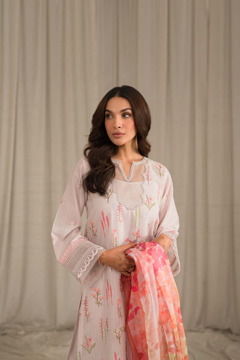 Sahar | Mirage Spring Luxury 24 | Textured Lawn 3 Piece (Embroidered) - Riwayat-e-Khas