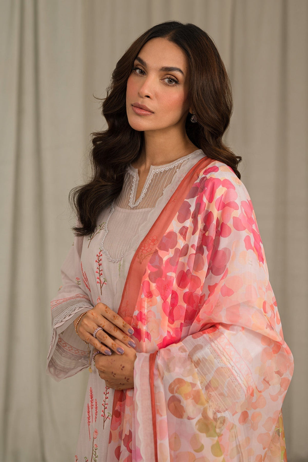 Sahar | Mirage Spring Luxury 24 | Textured Lawn 3 Piece (Embroidered) - Riwayat-e-Khas