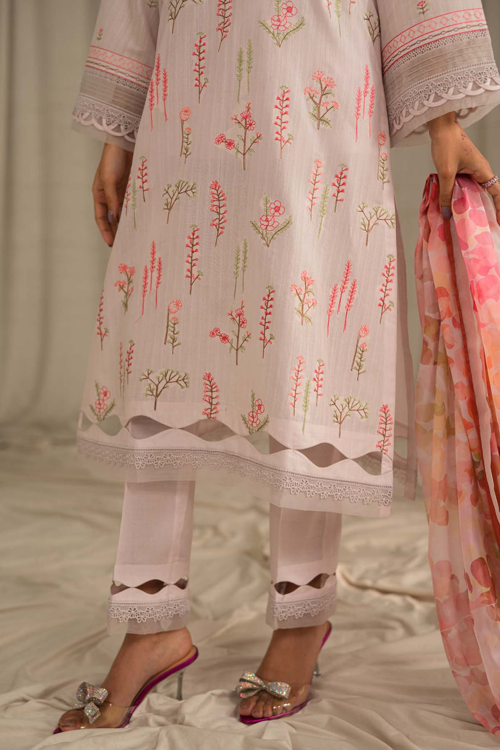 Sahar | Mirage Spring Luxury 24 | Textured Lawn 3 Piece (Embroidered) - Riwayat-e-Khas