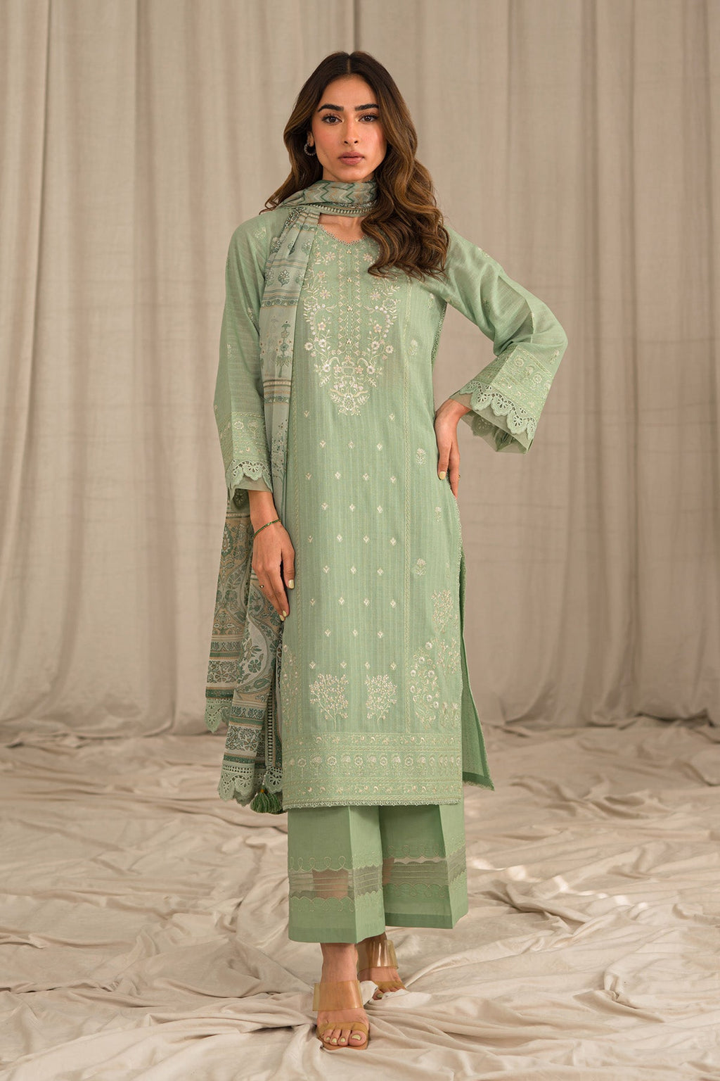 Sahar | Mirage Spring Luxury 24 | Textured Lawn 3 Piece (Embroidered) - Riwayat-e-Khas