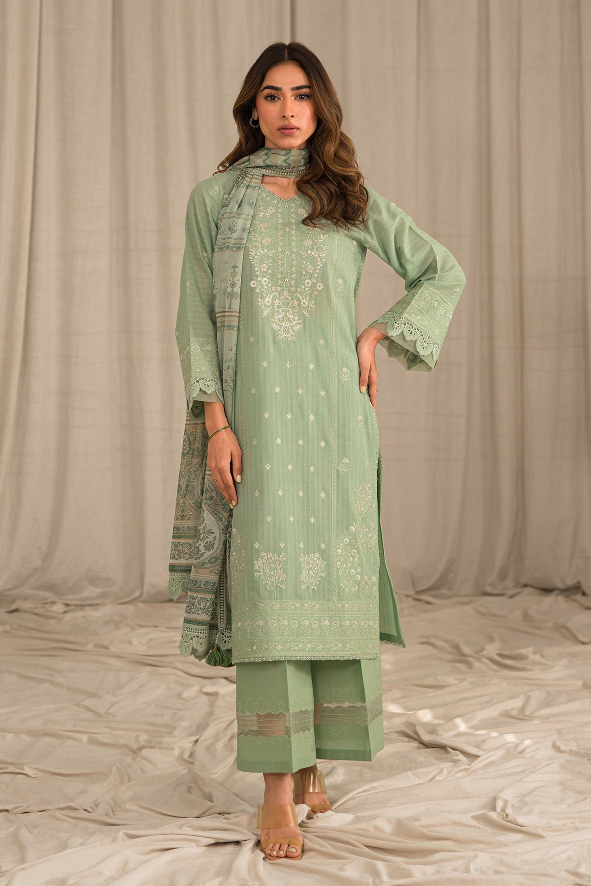 Sahar | Mirage Spring Luxury 24 | Textured Lawn 3 Piece (Embroidered) - Riwayat-e-Khas