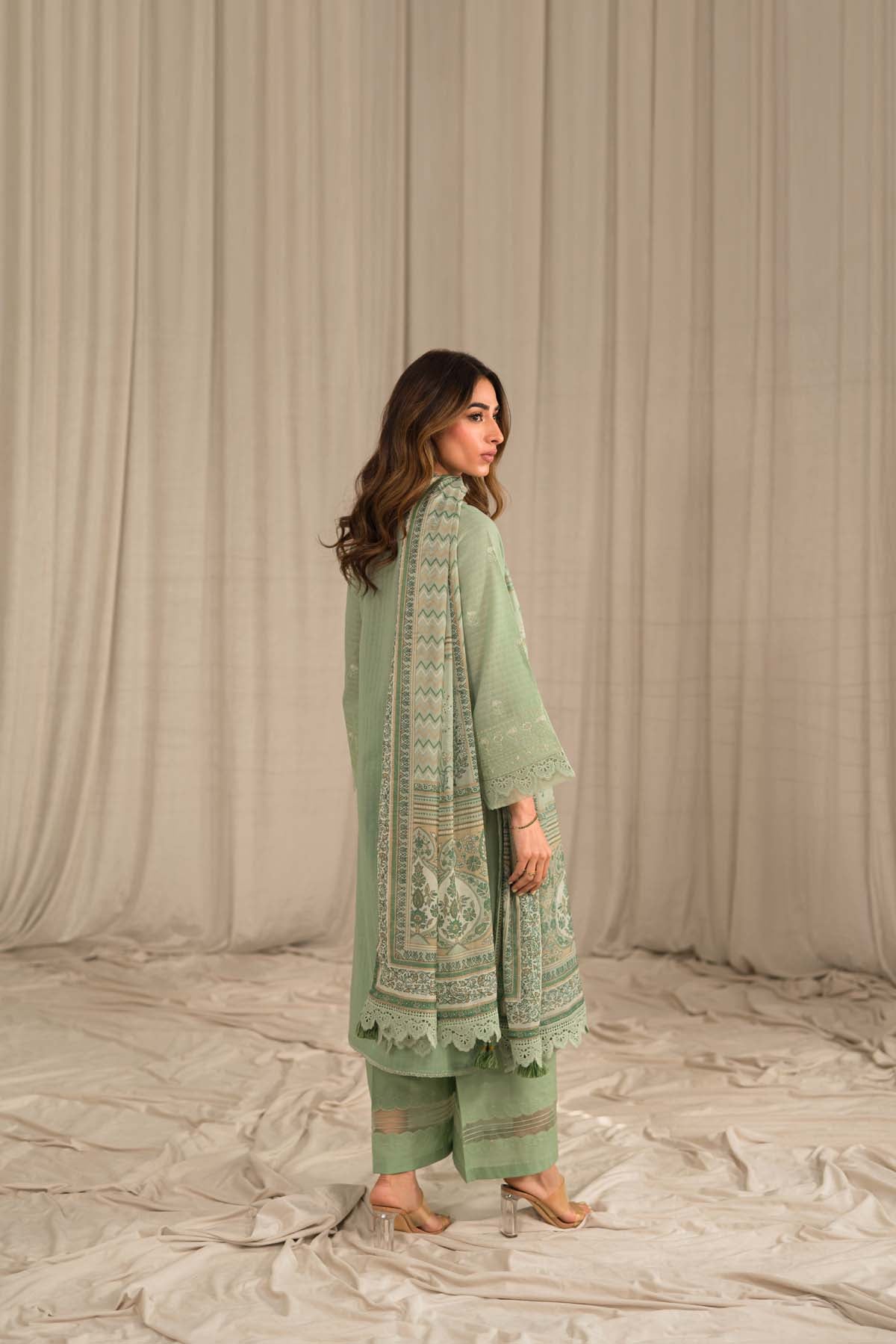 Sahar | Mirage Spring Luxury 24 | Textured Lawn 3 Piece (Embroidered) - Riwayat-e-Khas