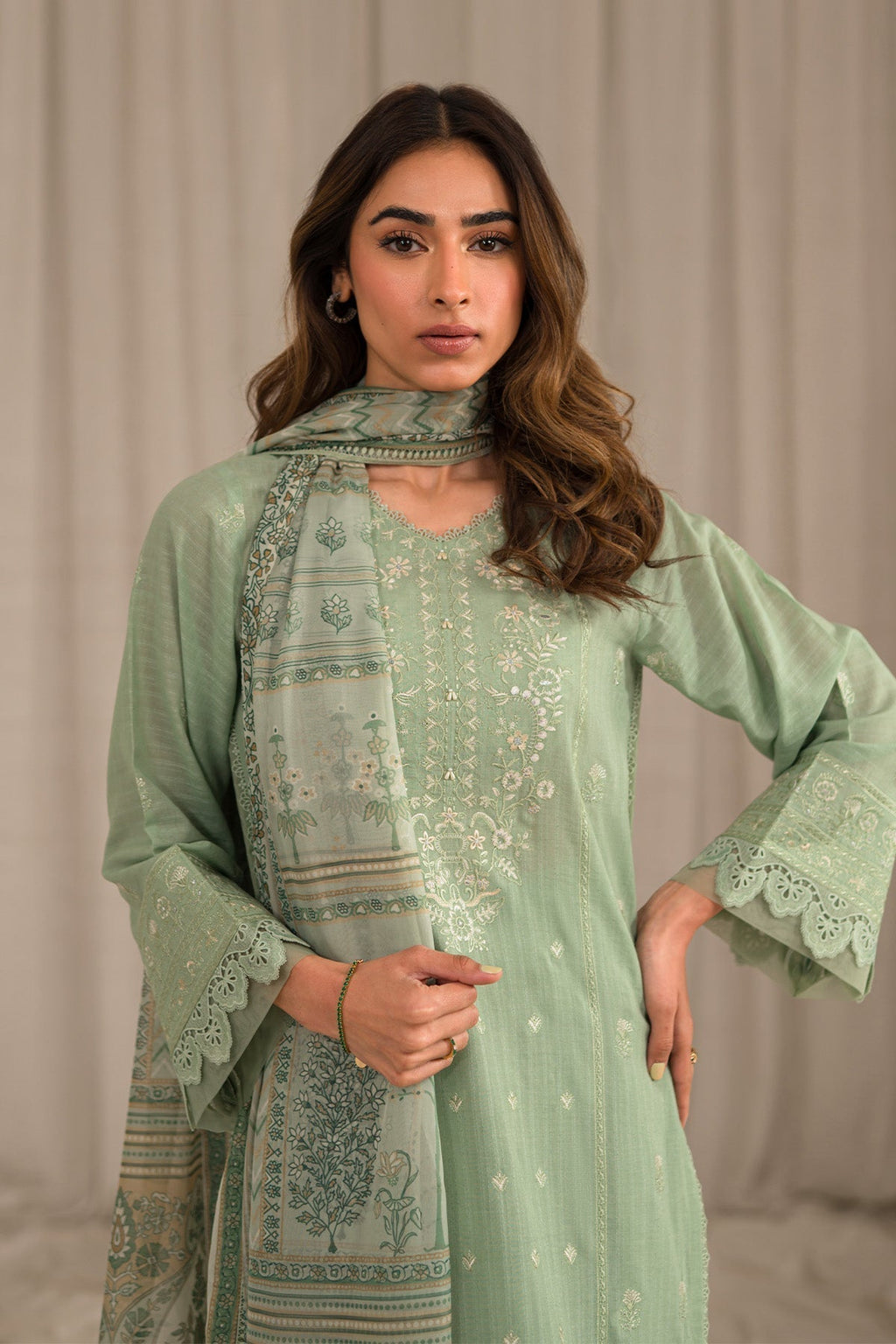Sahar | Mirage Spring Luxury 24 | Textured Lawn 3 Piece (Embroidered) - Riwayat-e-Khas