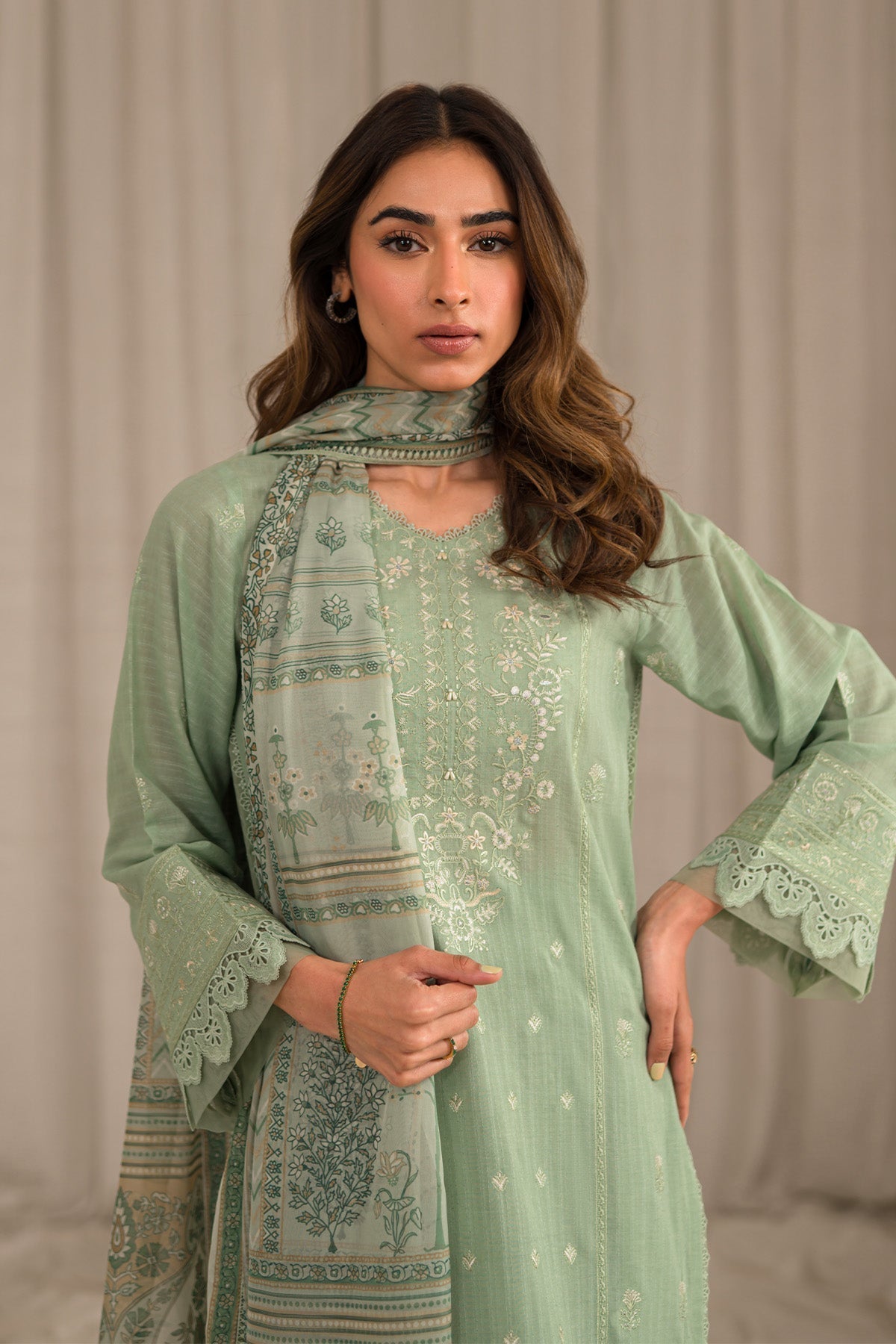 Sahar | Mirage Spring Luxury 24 | Textured Lawn 3 Piece (Embroidered) - Riwayat-e-Khas