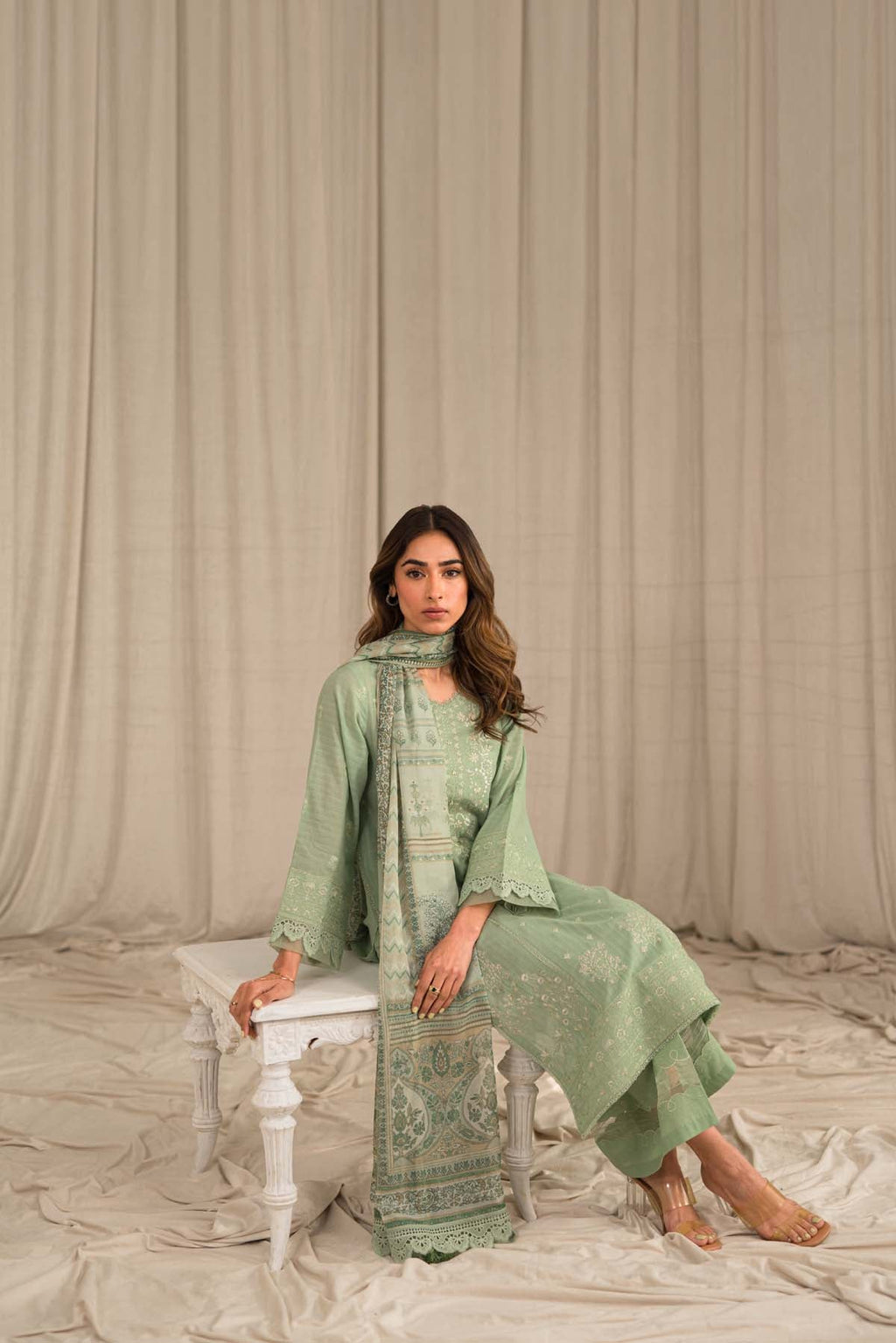Sahar | Mirage Spring Luxury 24 | Textured Lawn 3 Piece (Embroidered) - Riwayat-e-Khas