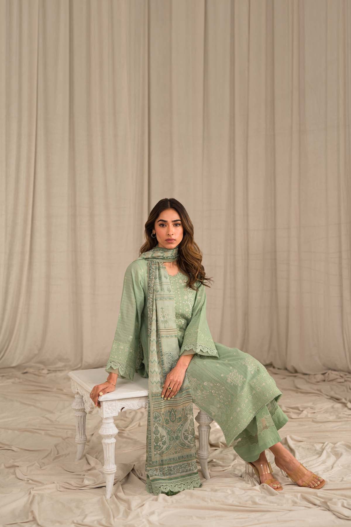 Sahar | Mirage Spring Luxury 24 | Textured Lawn 3 Piece (Embroidered) - Riwayat-e-Khas