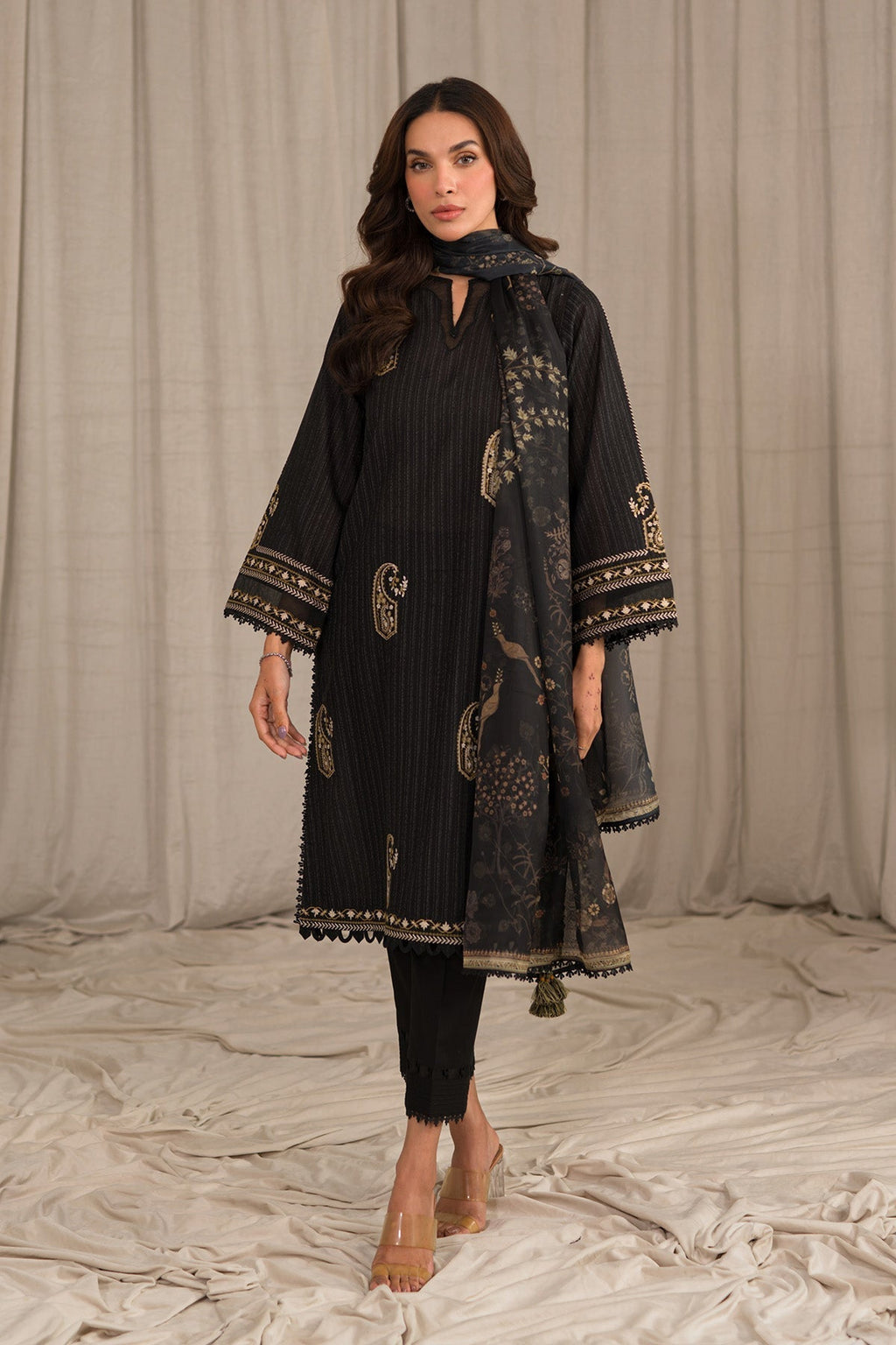 Sahar | Mirage Spring Luxury 24 | Textured Lawn 3 Piece (Embroidered) - Riwayat-e-Khas