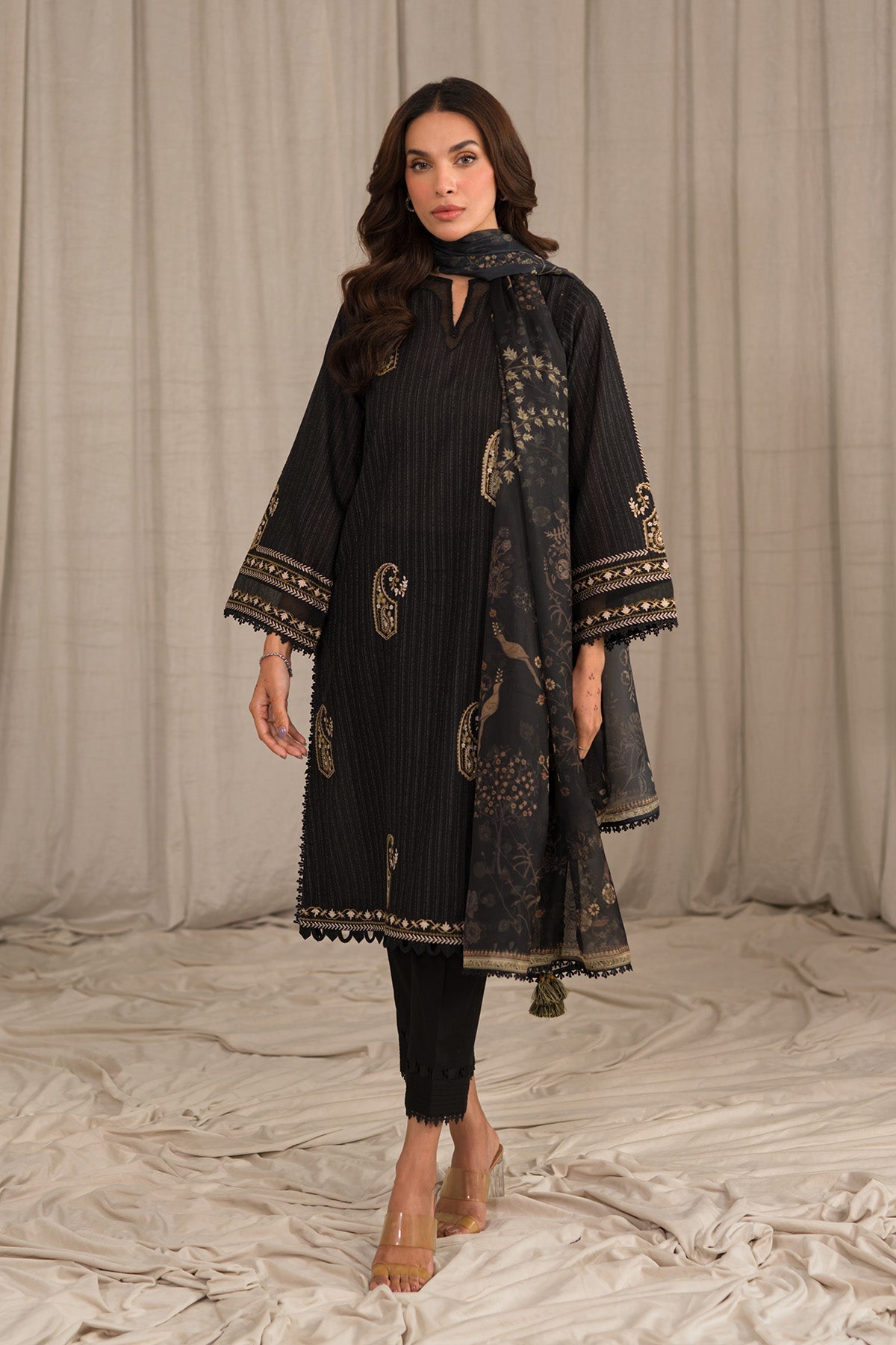 Sahar | Mirage Spring Luxury 24 | Textured Lawn 3 Piece (Embroidered) - Riwayat-e-Khas
