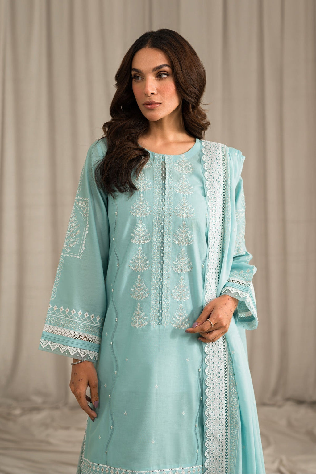 Sahar | Mirage Spring Luxury 24 | Chikankari 3 Piece - Riwayat-e-Khas