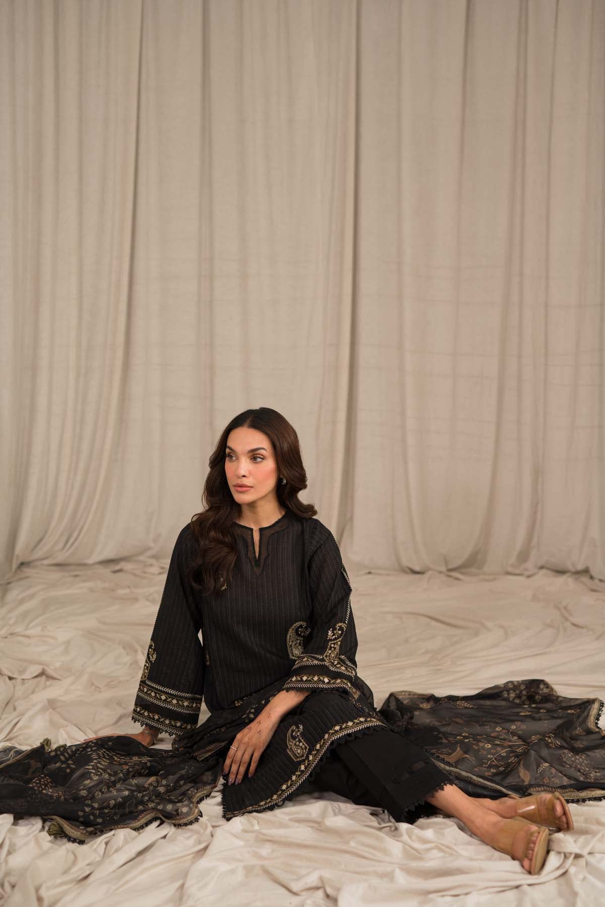 Sahar | Mirage Spring Luxury 24 | Textured Lawn 3 Piece (Embroidered) - Riwayat-e-Khas