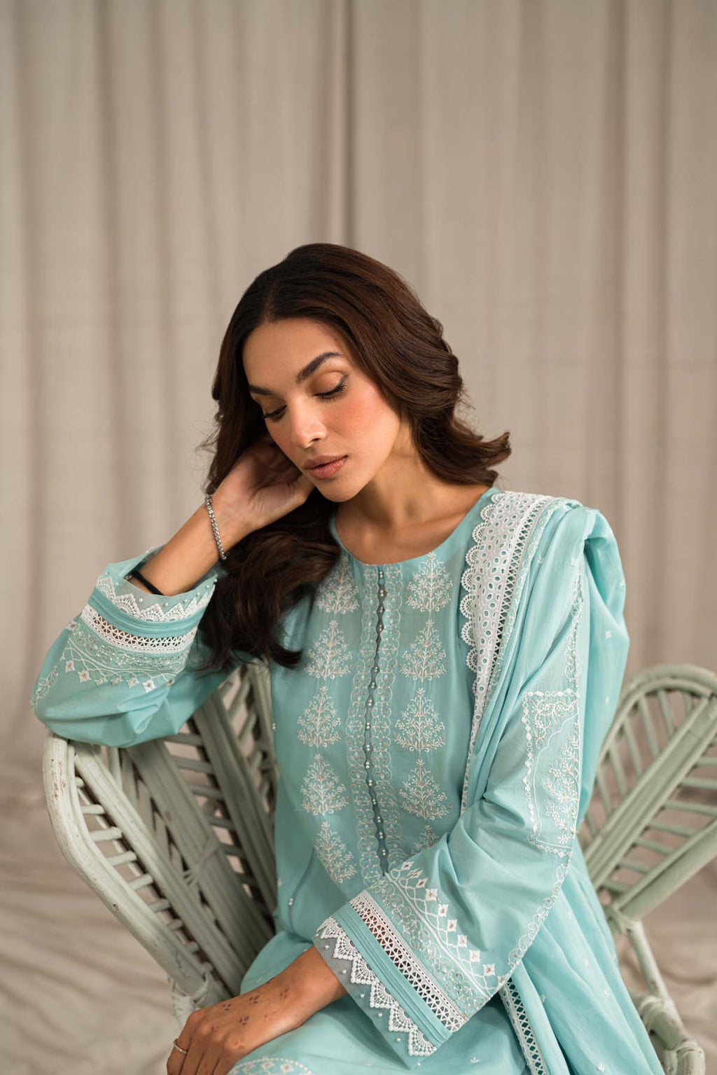 Sahar | Mirage Spring Luxury 24 | Chikankari 3 Piece - Riwayat-e-Khas