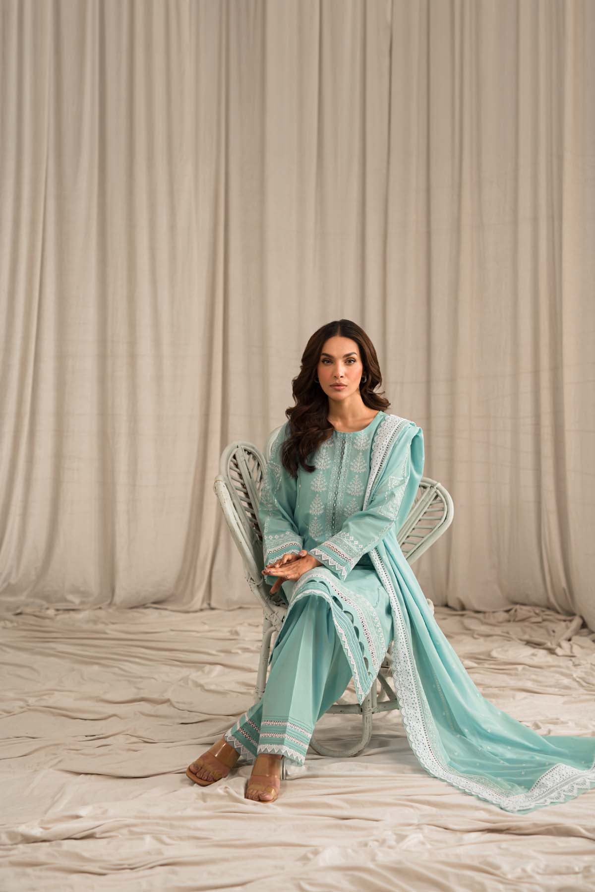 Sahar | Mirage Spring Luxury 24 | Chikankari 3 Piece - Riwayat-e-Khas