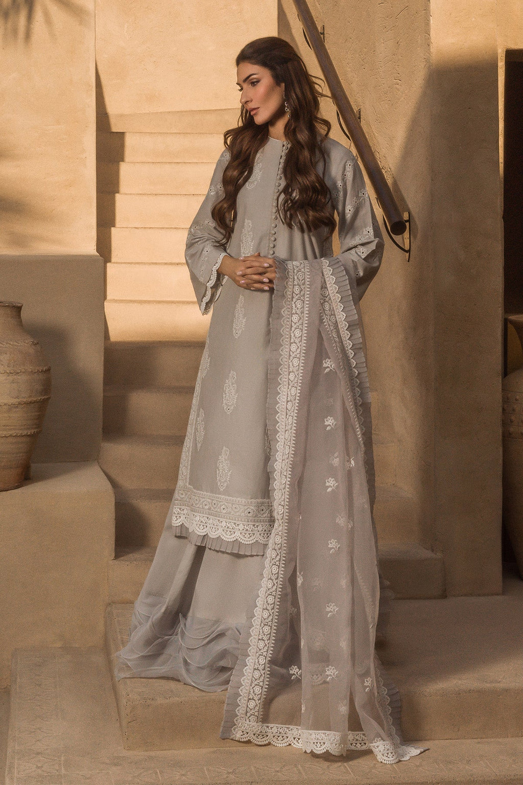 Sahar | Mirage Spring Luxury 24 | Chikankari 3 Piece - Riwayat-e-Khas