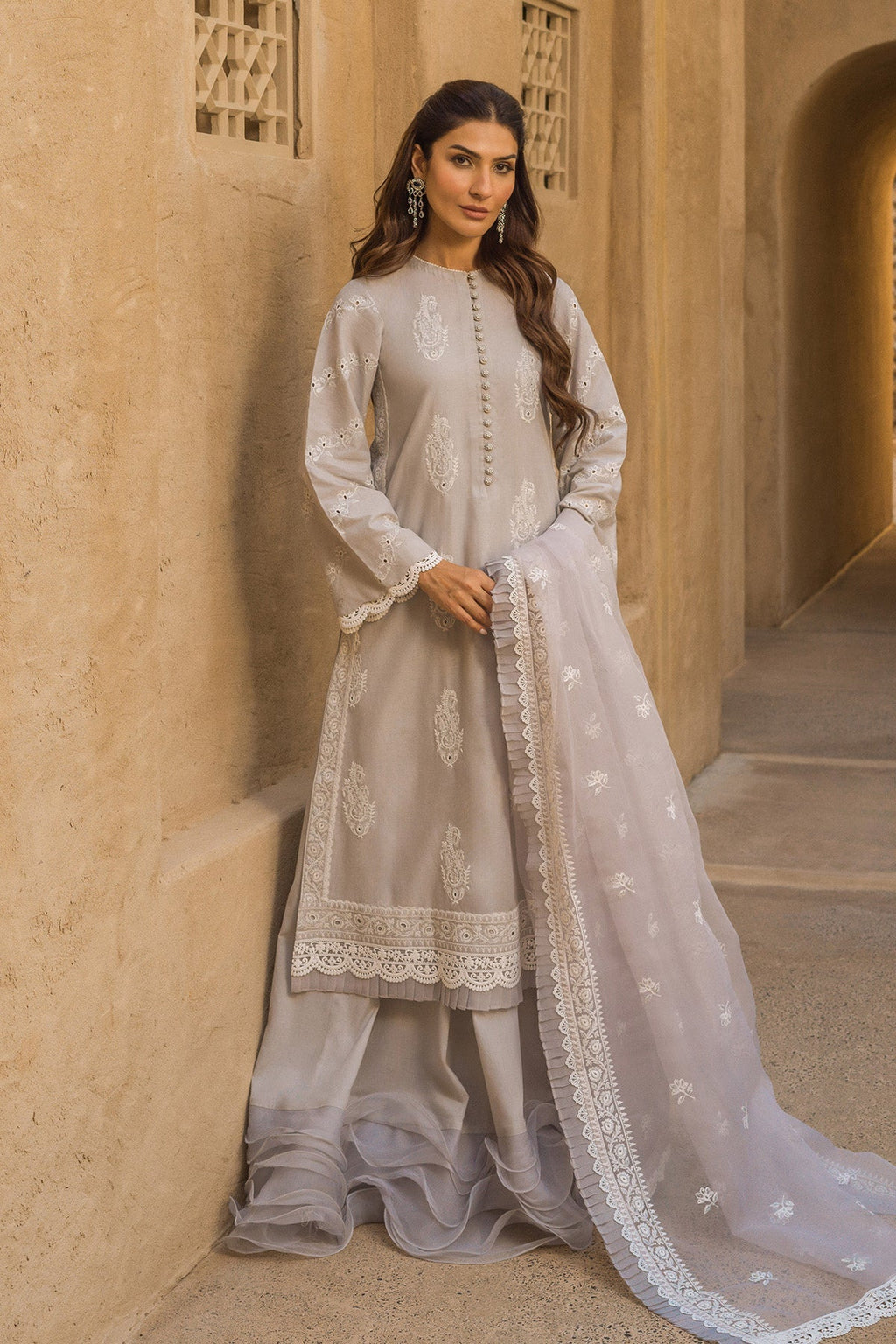 Sahar | Mirage Spring Luxury 24 | Chikankari 3 Piece - Riwayat-e-Khas