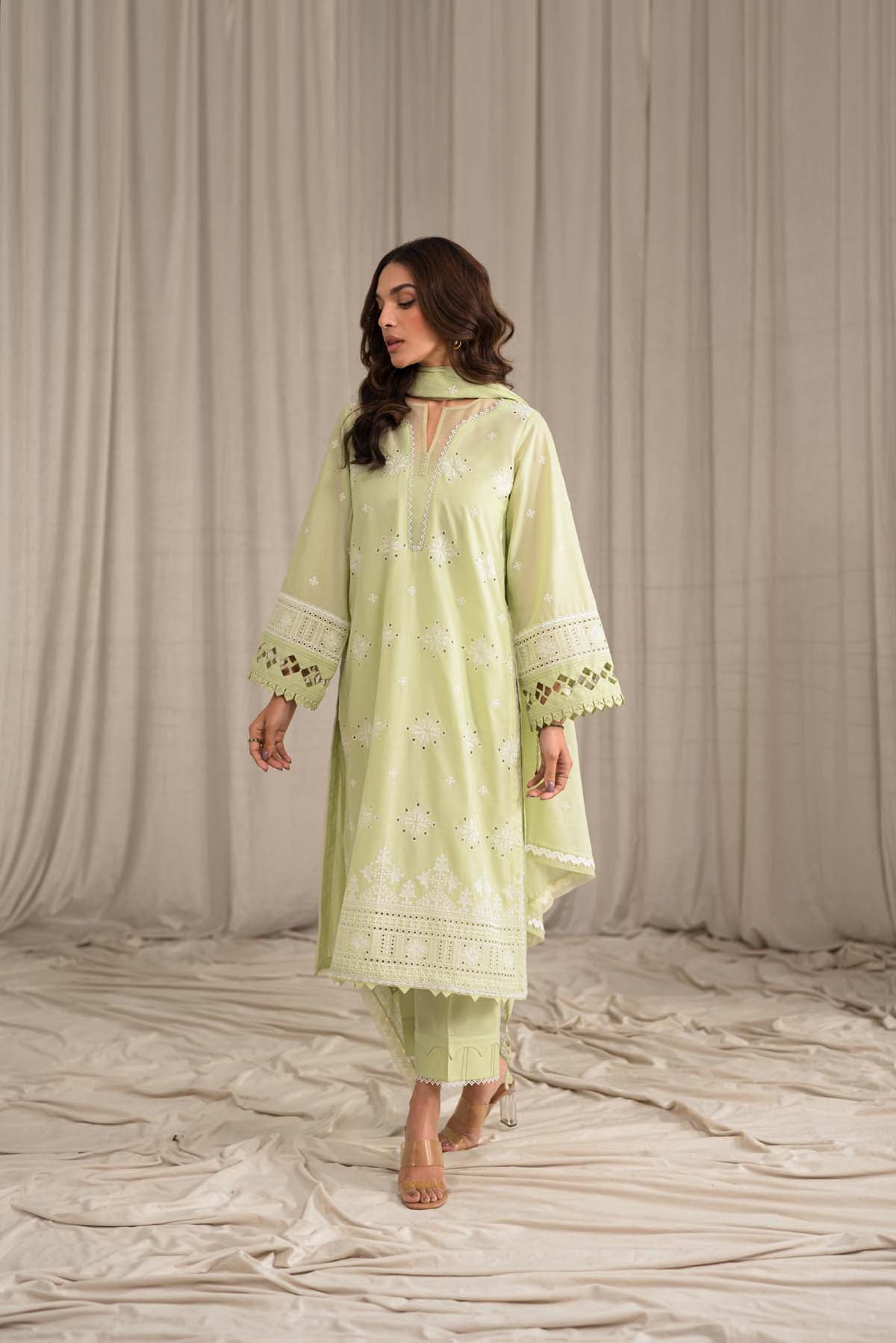 Sahar | Mirage Spring Luxury 24 | Chikankari 3 Piece - Riwayat-e-Khas