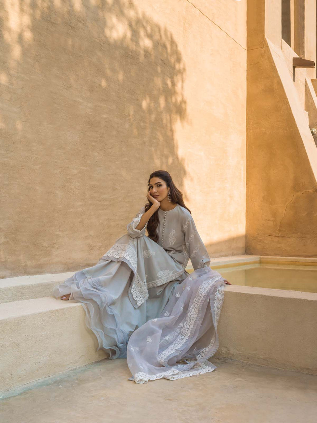 Sahar | Mirage Spring Luxury 24 | Chikankari 3 Piece - Riwayat-e-Khas