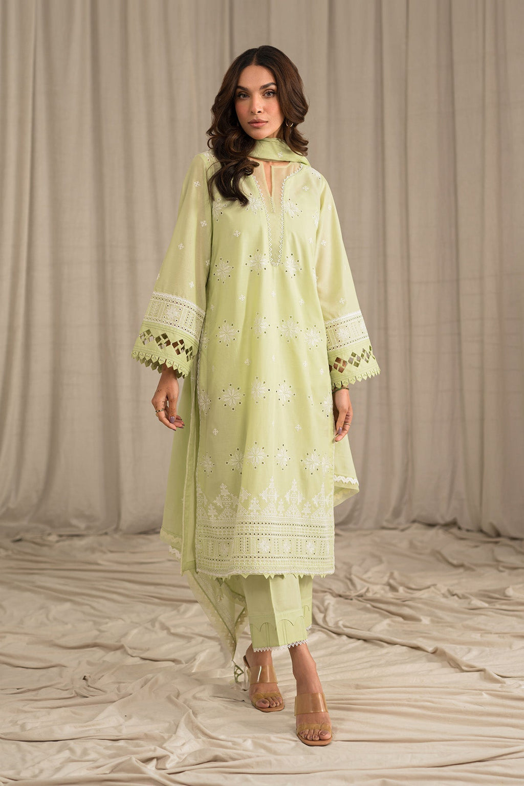 Sahar | Mirage Spring Luxury 24 | Chikankari 3 Piece - Riwayat-e-Khas