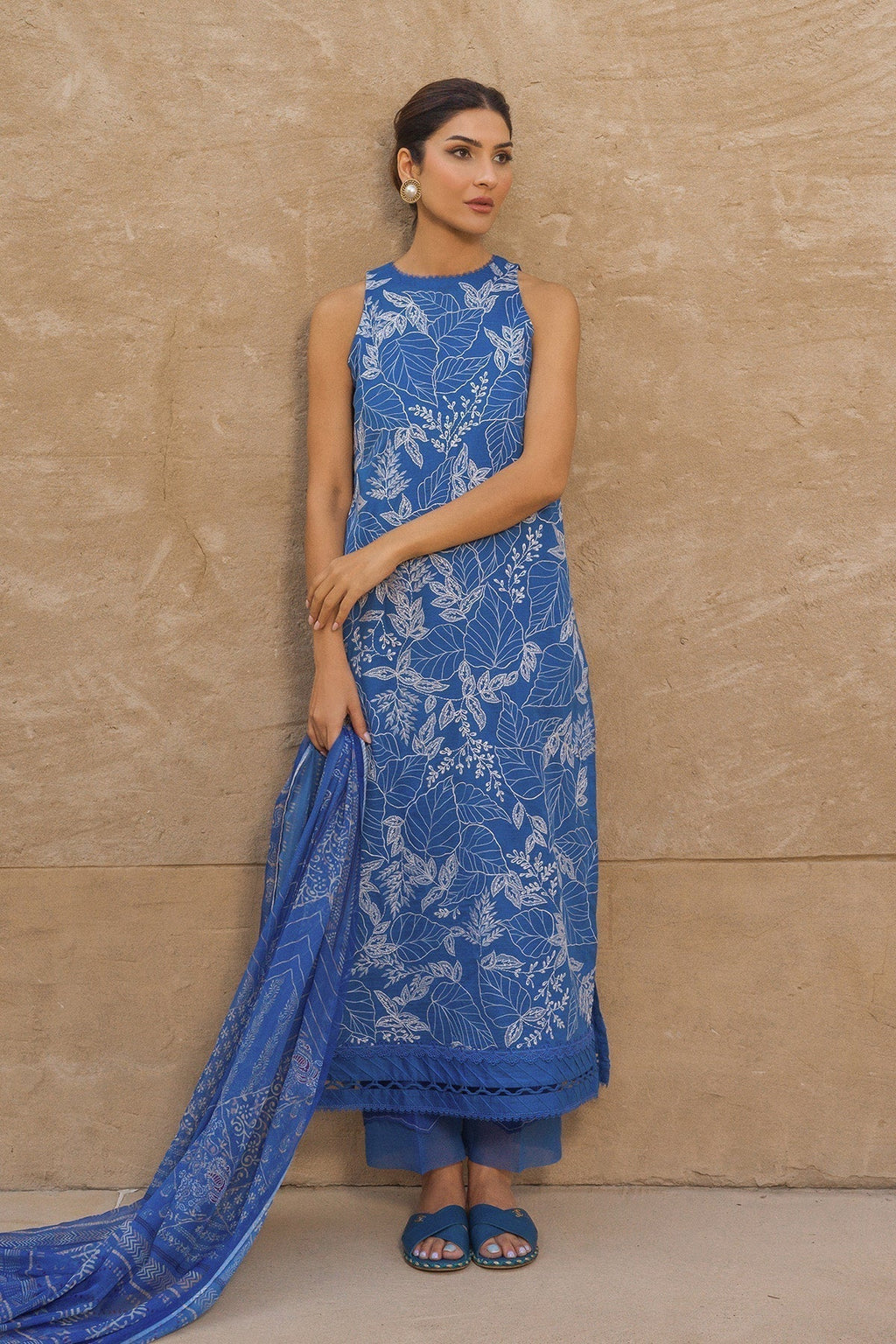 Sahar | Mirage Spring Luxury 24 | Slub Lawn 3 Piece (Embroidered) - Riwayat-e-Khas